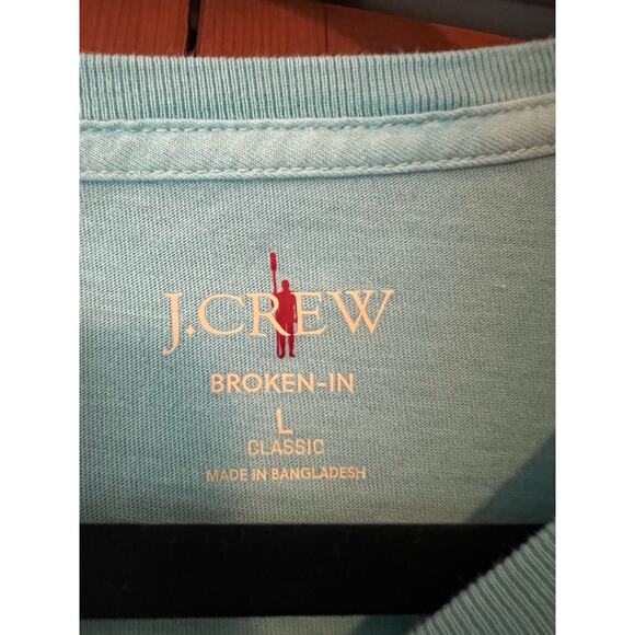 NWOT J. Crew Men's Classic Fit Broken-in T-Shirt Shirt Sleeve Solid Blue Size L - Picture 6 of 9